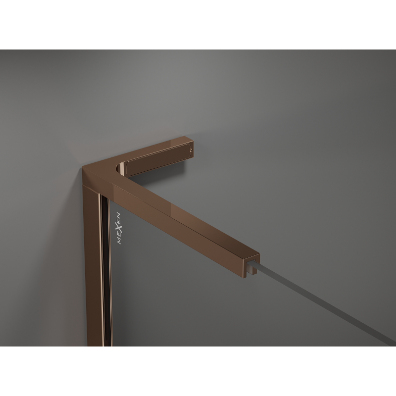Mexen Kioto L Duschwand Walk-in 120 x 200 cm, Braun, Roségold - 800-120-103-60-32
