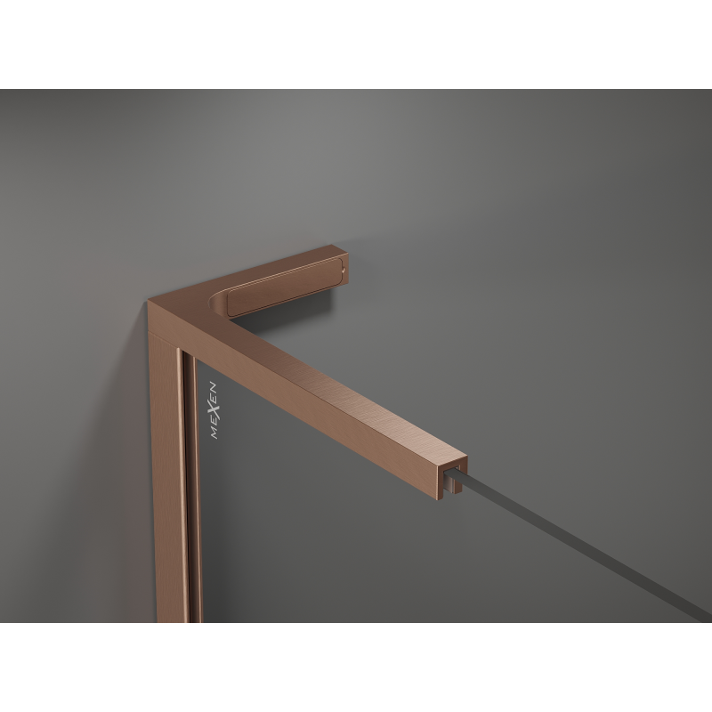 Mexen Kioto L Duschwand Walk-in 110 x 200 cm, Bronze, gebürstetes Kupfer - 800-110-103-65-32
