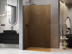 Mexen Kioto L Duschwand Walk-in 80 x 200 cm, Bronze, gebürstet Gun Gray - 800-080-103-66-32