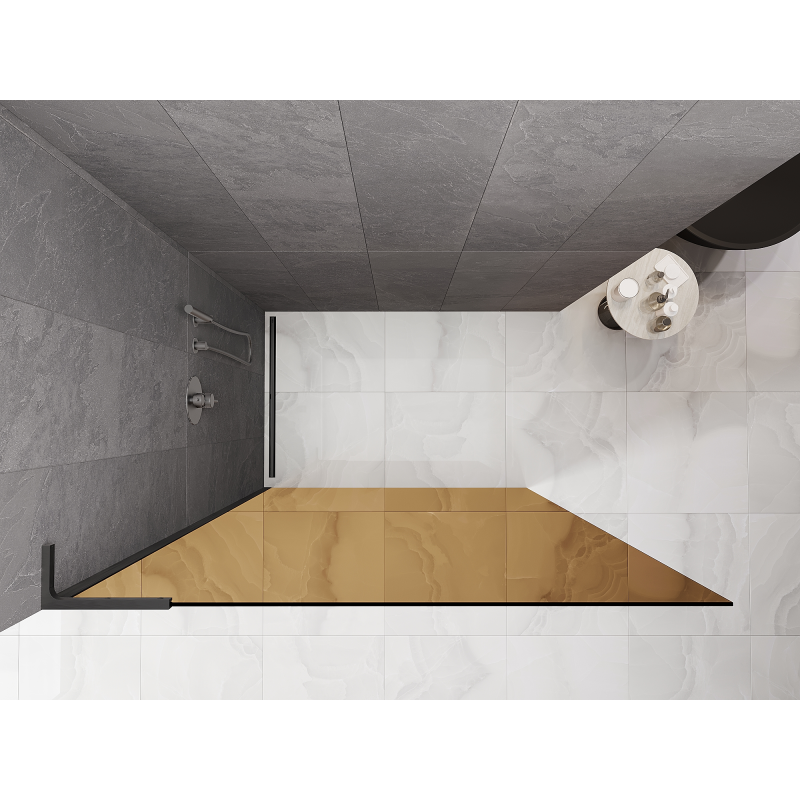 Mexen Kioto L Duschwand Walk-in 80 x 200 cm, Bronze, gebürstet Gun Gray - 800-080-103-66-32