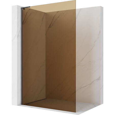 Mexen Kioto L Duschwand Walk-in 100 x 200 cm, Bronze, gebürstet Gun Gray - 800-100-103-66-32