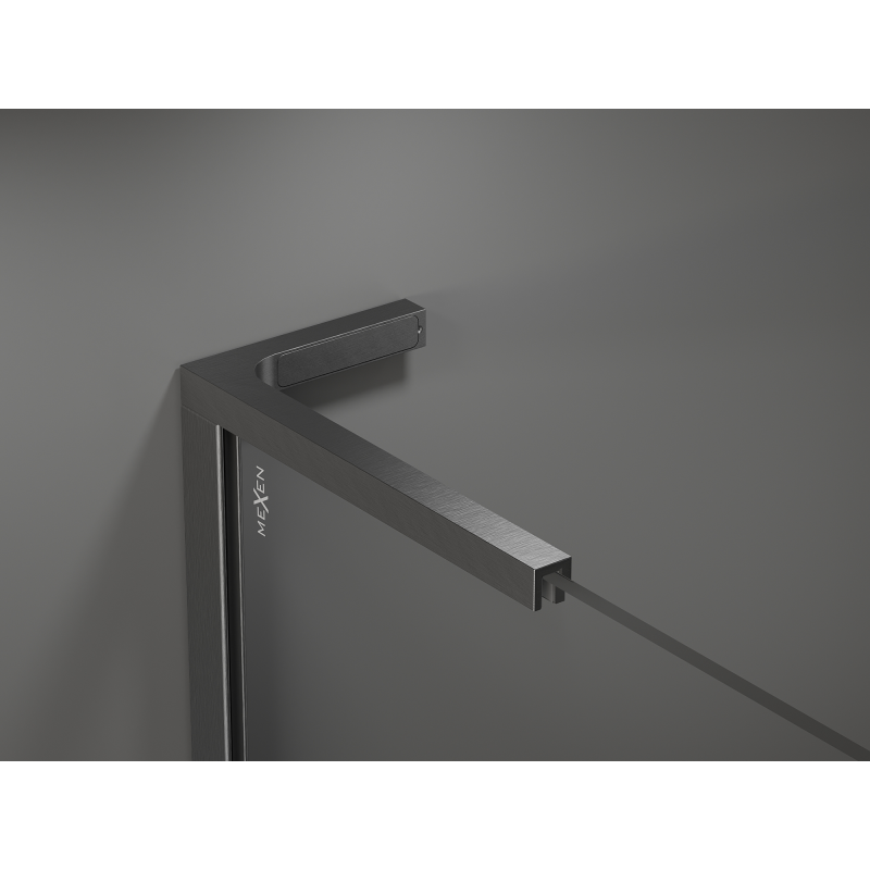 Mexen Kioto L Duschwand Walk-in 110 x 200 cm, Bronze, gebürstetes Gun Gray - 800-110-103-66-32