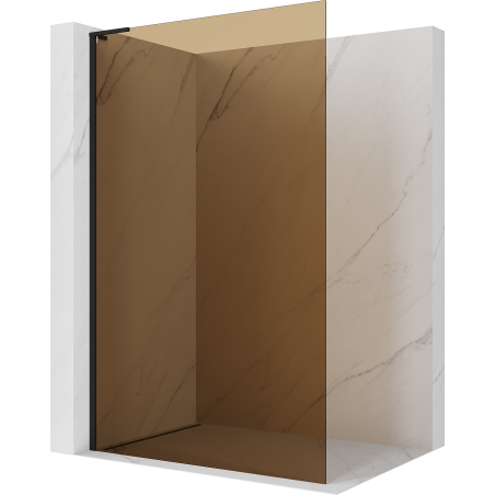 Mexen Kioto L Duschwand Walk-in 90 x 200 cm, Bronze, Schwarz - 800-090-103-70-32