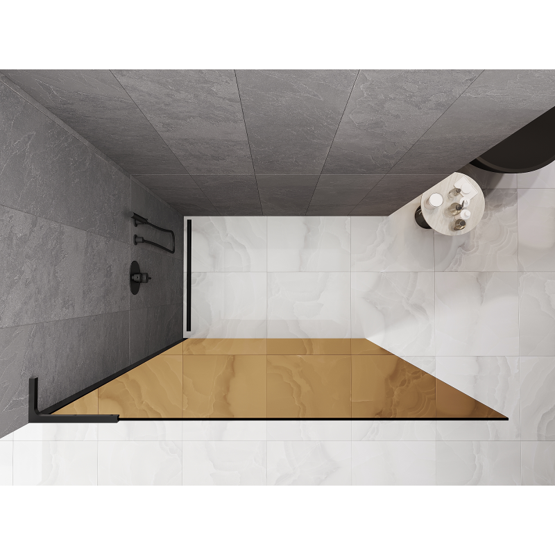 Mexen Kioto L Duschwand Walk-in 110 x 200 cm, braun, schwarz - 800-110-103-70-32