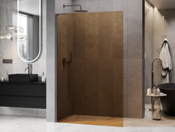 Mexen Kioto L Duschwand Walk-in 70 x 200 cm, Bronze, Gun Metal - 800-070-103-95-32