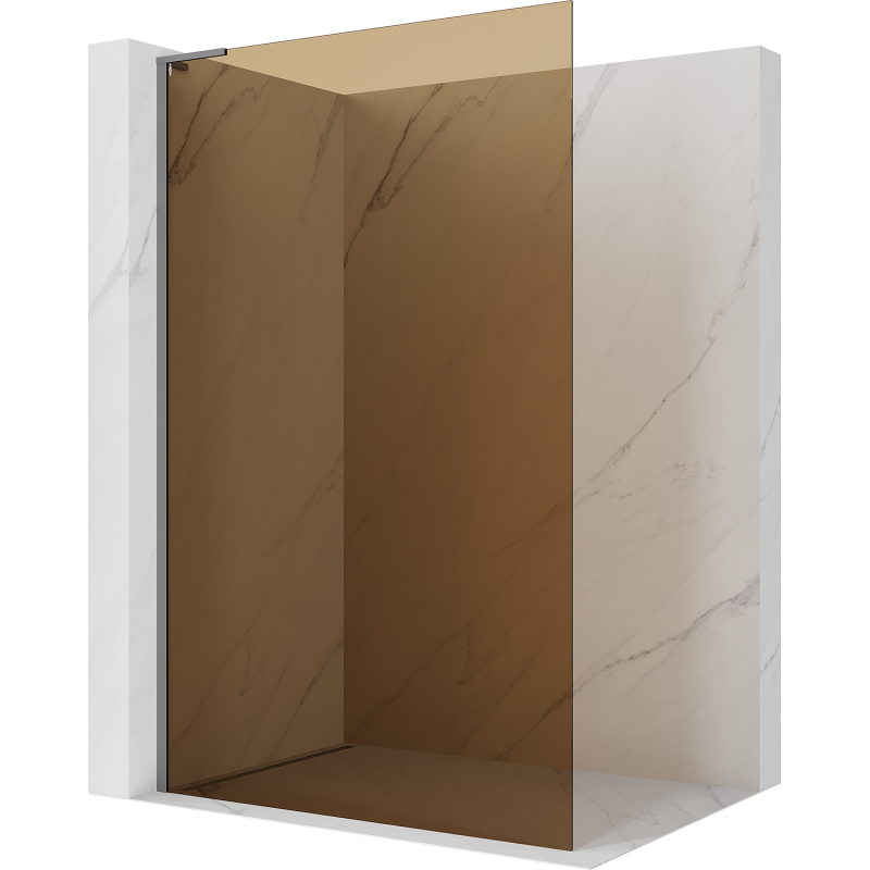 Mexen Kioto L Duschwand Walk-in 90 x 200 cm, Bronze, Gun Metal - 800-090-103-95-32