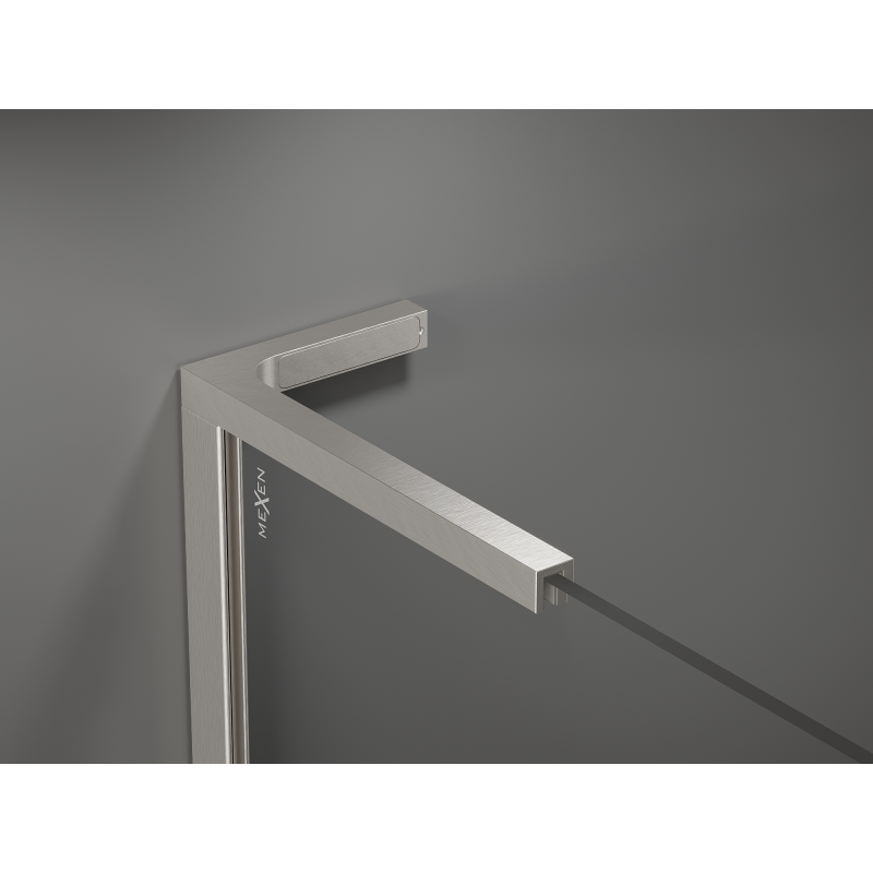 Mexen Kioto L Duschwand Walk-in 90 x 200 cm, Braun, gebürstetes Nickel - 800-090-103-97-32