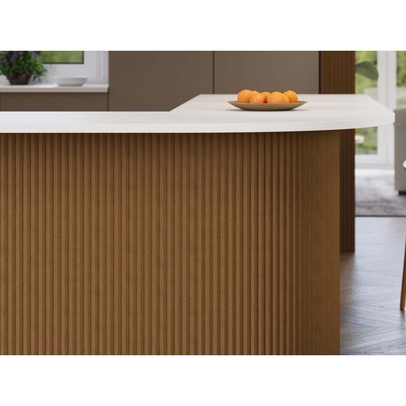 Mexen Ovalo 01 flexible geriffelte Wandpaneele 280 x 36 cm, technisches Furnier, Eiche Natur - S130-280-01-042