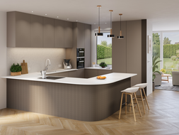 Mexen Ovalo 01 geriffelte flexible Wandpaneele 280 x 36 cm, technisches Furnier, Eiche Grau - S130-280-01-043
