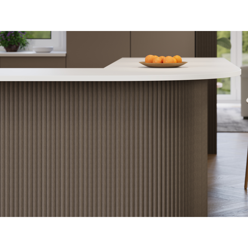 Mexen Ovalo 01 geriffelte flexible Wandpaneele 280 x 36 cm, technisches Furnier, Eiche Grau - S130-280-01-043