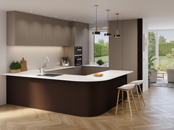 Mexen Ovalo 01 gerillte, flexible Wandpaneele 280 x 36 cm, technisches Furnier, Schwarzeiche - S130-280-01-046