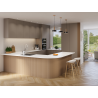 Mexen Ovalo 01 flexible gerillte Wandpaneele 280 x 36 cm, technisches Furnier, Helles Nussbaumholz - S130-280-01-047