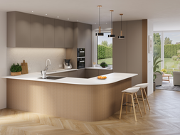 Mexen Ovalo 01 flexible gerillte Wandpaneele 280 x 36 cm, technisches Furnier, Helles Nussbaumholz - S130-280-01-047