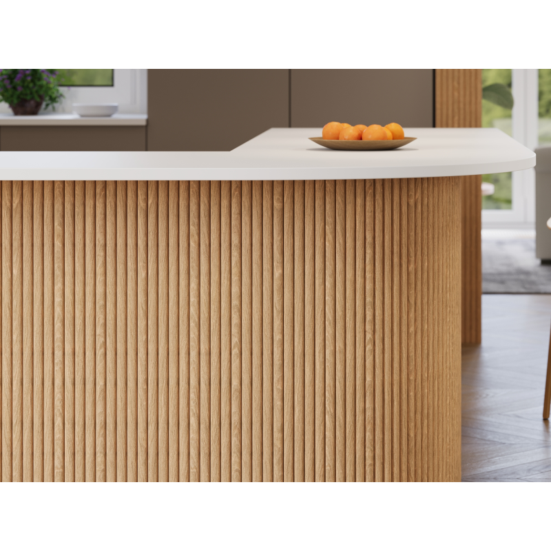 Mexen Ovalo 03 flexible geriffelte Wandpaneele 280 x 36 cm, technisches Furnier, Gebleichte Eiche - S130-280-03-040