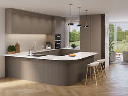 Mexen Ovalo 03 flexible gerillte Wandpaneele 280 x 36 cm, technisches Furnier, Graue Eiche - S130-280-03-043