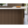 Mexen Ovalo 03 elastische geriffelte Wandpaneele 280 x 36 cm, technisches Furnier, Dunkle Walnuss - S130-280-03-044
