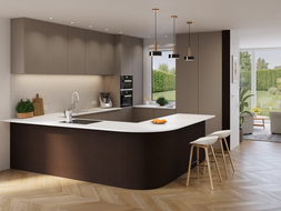 Mexen Ovalo 03 gerippte, flexible Wandpaneele 280 x 36 cm, technisches Furnier, Schwarze Eiche - S130-280-03-046