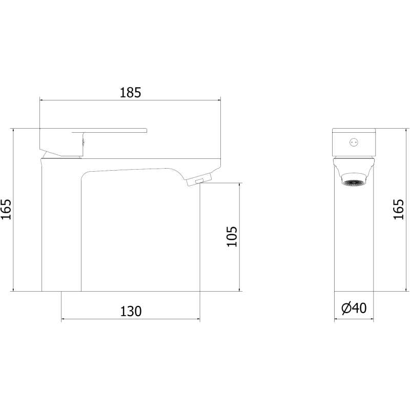 Mexen Royo Waschbeckenarmatur, Gebürstetes Gun Gray - 72200-66