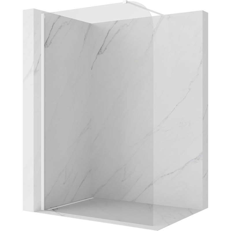 Mexen Kioto-P Duschwand Walk-in 70 x 200 cm, transparent 8 mm, weiß - 800-070-101-20-00-P
