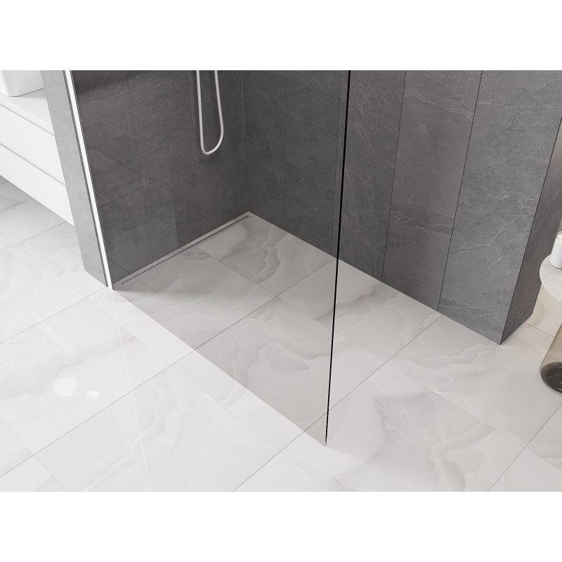 Mexen Kioto-P Duschwand Walk-in 70 x 200 cm, transparent 8 mm, weiß - 800-070-101-20-00-P