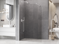 Mexen Kioto-P Duschrückwand Walk-in 80 x 200 cm, transparent 8 mm, weiß - 800-080-101-20-00-P