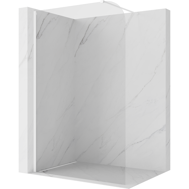Mexen Kioto-P Duschwand Walk-in 110 x 200 cm, transparent 8 mm, weiß - 800-110-101-20-00-P
