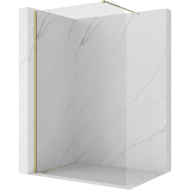 Mexen Kioto-P Duschwand Walk-in 90 x 200 cm, transparent 8 mm, gold - 800-090-101-50-00-P