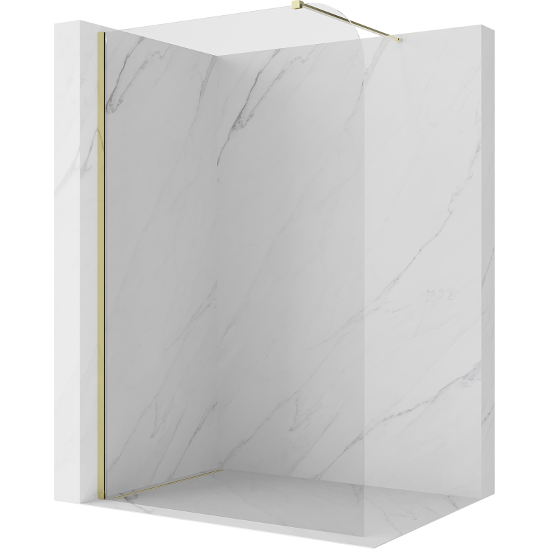 Mexen Kioto-P Duschwand Walk-in 100 x 200 cm, transparent 8 mm, gold - 800-100-101-50-00-P