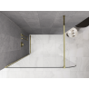 Mexen Kioto-P Duschwand Walk-in 130 x 200 cm, transparent 8 mm, gold - 800-130-101-50-00-P
