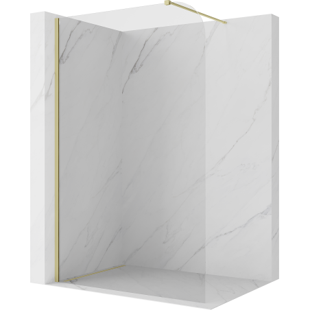 Mexen Kioto-P Duschwand Walk-in 90 x 200 cm, transparent 8 mm, gebürstetes Gold - 800-090-101-55-00-P