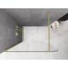 Mexen Kioto-P Duschwand Walk-in 120 x 200 cm, transparent 8 mm, gebürstetes Gold - 800-120-101-55-00-P
