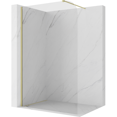 Mexen Kioto-P Duschwand Walk-in 120 x 200 cm, transparent 8 mm, gebürstetes Gold - 800-120-101-55-00-P