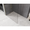 Mexen Kioto-P Duschewand Walk-in 140 x 200 cm, transparent 8 mm, gebürstetes Gold - 800-140-101-55-00-P
