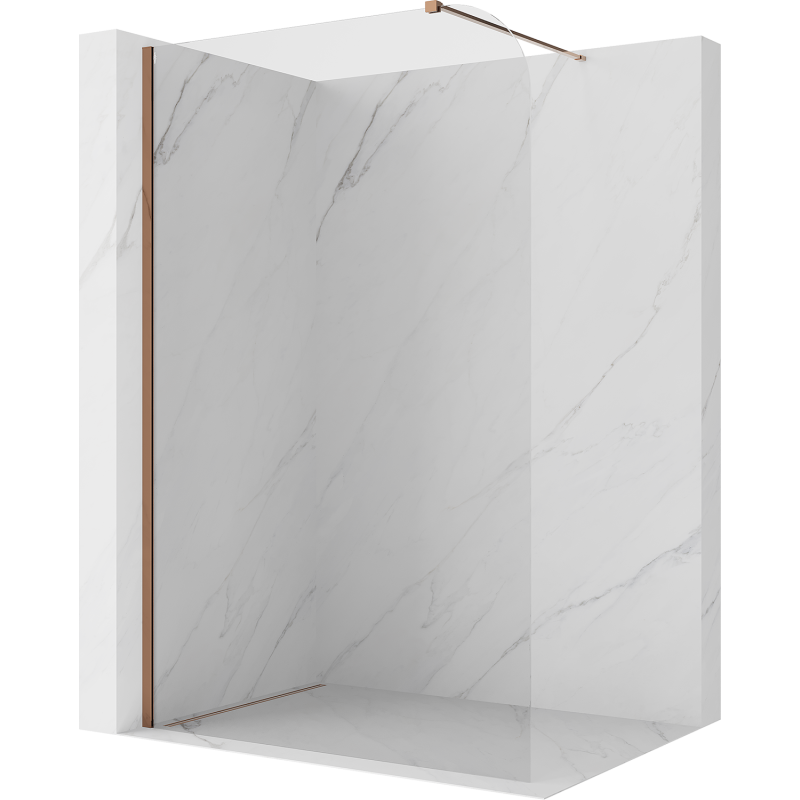 Mexen Kioto-P Duschwand Walk-in 90 x 200 cm, transparent 8 mm, Roségold - 800-090-101-60-00-P