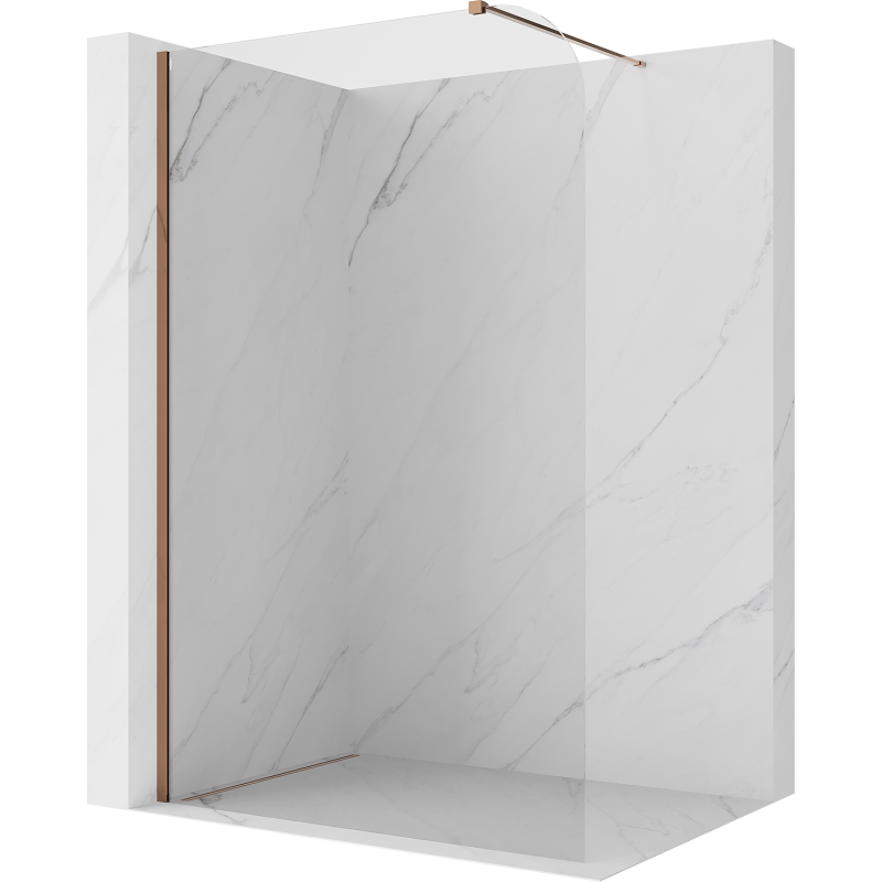 Mexen Kioto-P Duschwand Walk-in 100 x 200 cm, transparent 8 mm, Roségold - 800-100-101-60-00-P