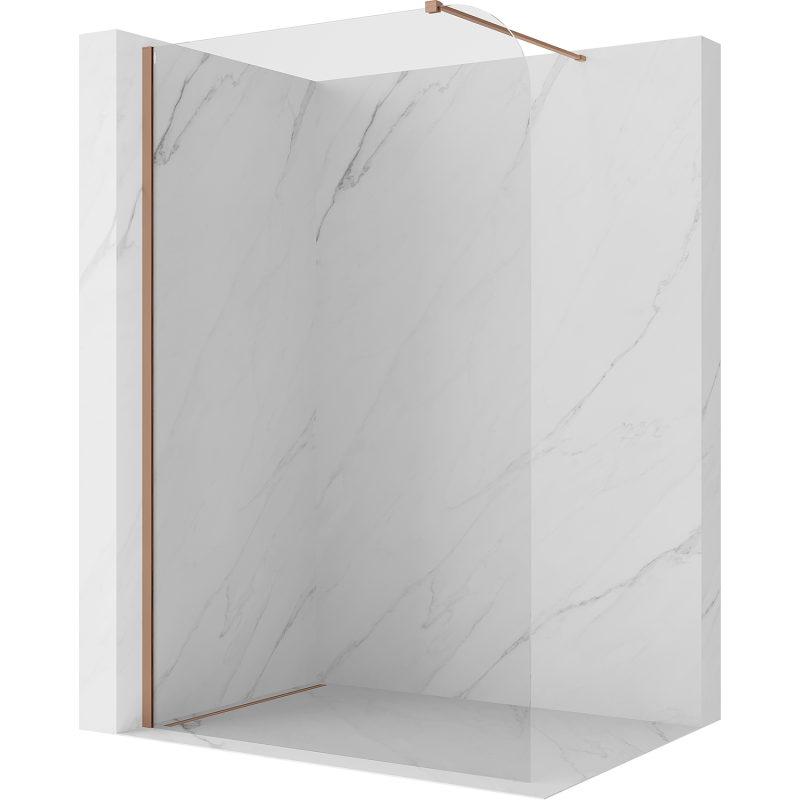 Mexen Kioto-P Duschtrennwand Walk-in 70 x 200 cm, transparent 8 mm, gebürstetes Kupfer - 800-070-101-65-00-P