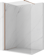 Mexen Kioto-P Duschwand Walk-in 90 x 200 cm, transparent 8 mm, gebürstetes Kupfer - 800-090-101-65-00-P