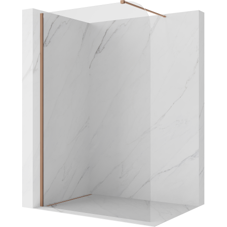 Mexen Kioto-P Duschwand Walk-in 110 x 200 cm, transparent 8 mm, gebürstetes Kupfer - 800-110-101-65-00-P