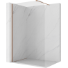 Mexen Kioto-P Duschwand Walk-in 110 x 200 cm, transparent 8 mm, gebürstetes Kupfer - 800-110-101-65-00-P
