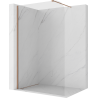 Mexen Kioto-P Duschwand Walk-in 130 x 200 cm, transparent 8 mm, gebürstetes Kupfer - 800-130-101-65-00-P