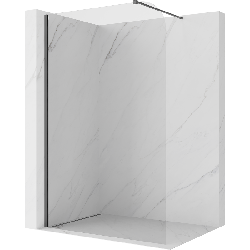 Mexen Kioto-P Duschwand Walk-in 70 x 200 cm, transparent 8 mm, gun gray gebürstet - 800-070-101-66-00-P