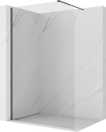 Mexen Kioto-P Duschwand Walk-in 120 x 200 cm, transparent 8 mm, gebürstetes Gun Grau - 800-120-101-66-00-P