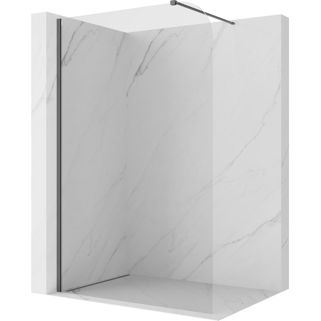 Mexen Kioto-P Duschwand Walk-in 130 x 200 cm, transparent 8 mm, gebürstetes Graphitgrau - 800-130-101-66-00-P