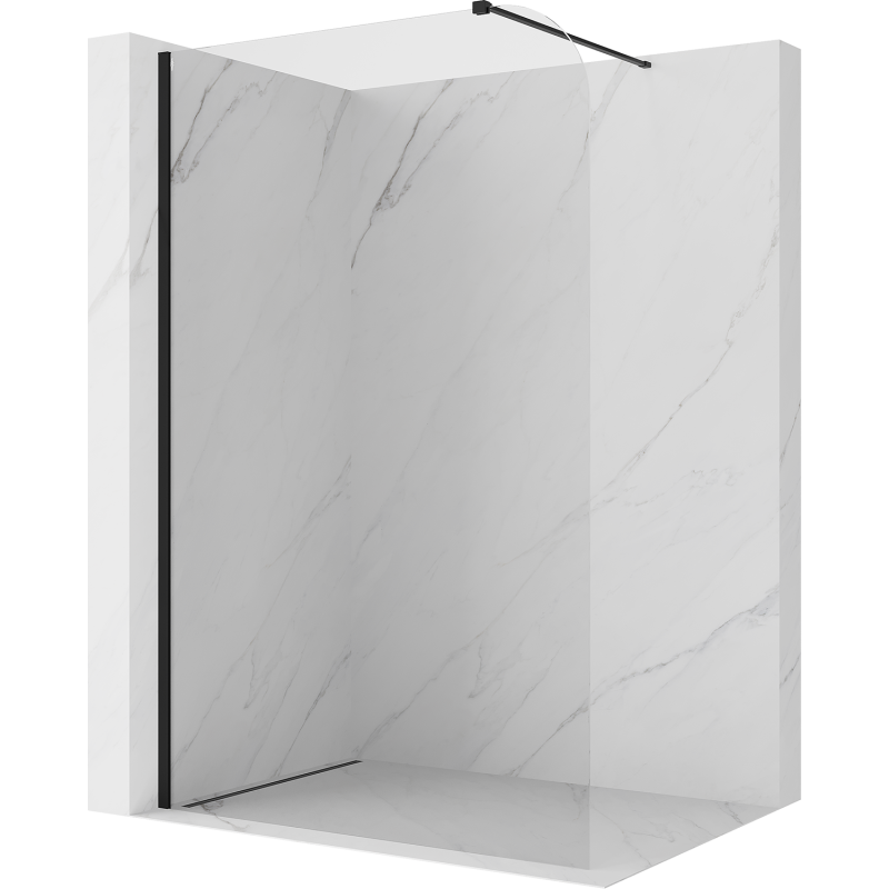 Mexen Kioto-P Duschwand Walk-in 120 x 200 cm, transparent 8 mm, schwarz - 800-120-101-70-00-P