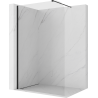 Mexen Kioto-P Duschwand Walk-in 120 x 200 cm, transparent 8 mm, schwarz - 800-120-101-70-00-P