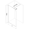 Mexen Kioto-P Duschwand Walk-in 70 x 200 cm, transparent 8 mm, Gun Metal - 800-070-101-95-00-P
