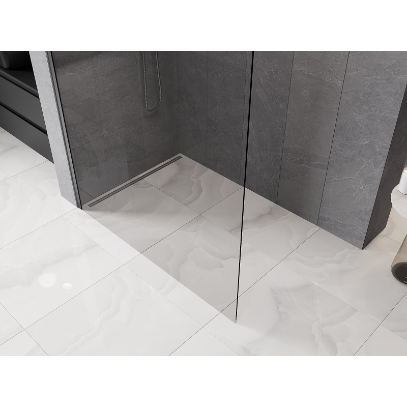 Mexen Kioto-P Duschwand Walk-in 100 x 200 cm, transparent 8 mm, Gun Metal - 800-100-101-95-00-P