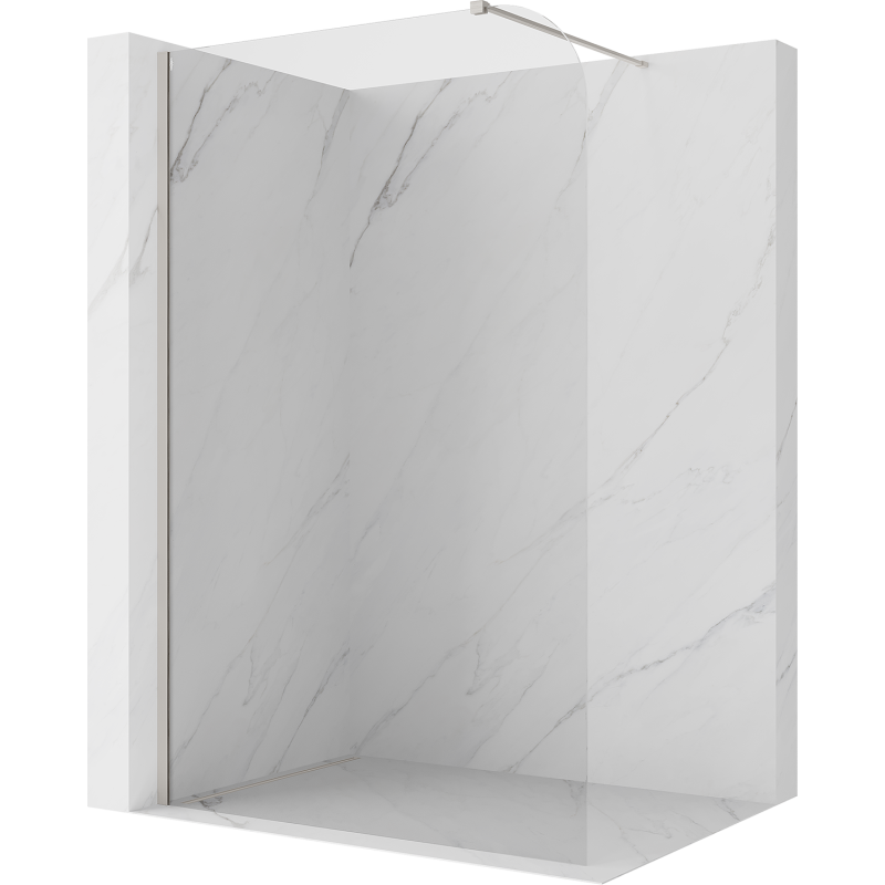 Mexen Kioto-P Duschwand Walk-in 70 x 200 cm, transparent 8 mm, gebürsteter Nickel - 800-070-101-97-00-P
