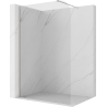 Mexen Kioto-P Duschwand Walk-in 70 x 200 cm, transparent 8 mm, gebürsteter Nickel - 800-070-101-97-00-P
