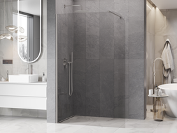 Mexen Kioto-P Duschwand Walk-in 100 x 200 cm, transparent 8 mm, gebürstetes Nickel - 800-100-101-97-00-P